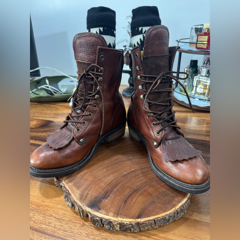AU TEC vintage Brown Leather Women’s  Boots size 8 - Picture 7 of 13